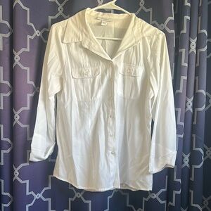 Dressbarn Cream Button-Up Blouse